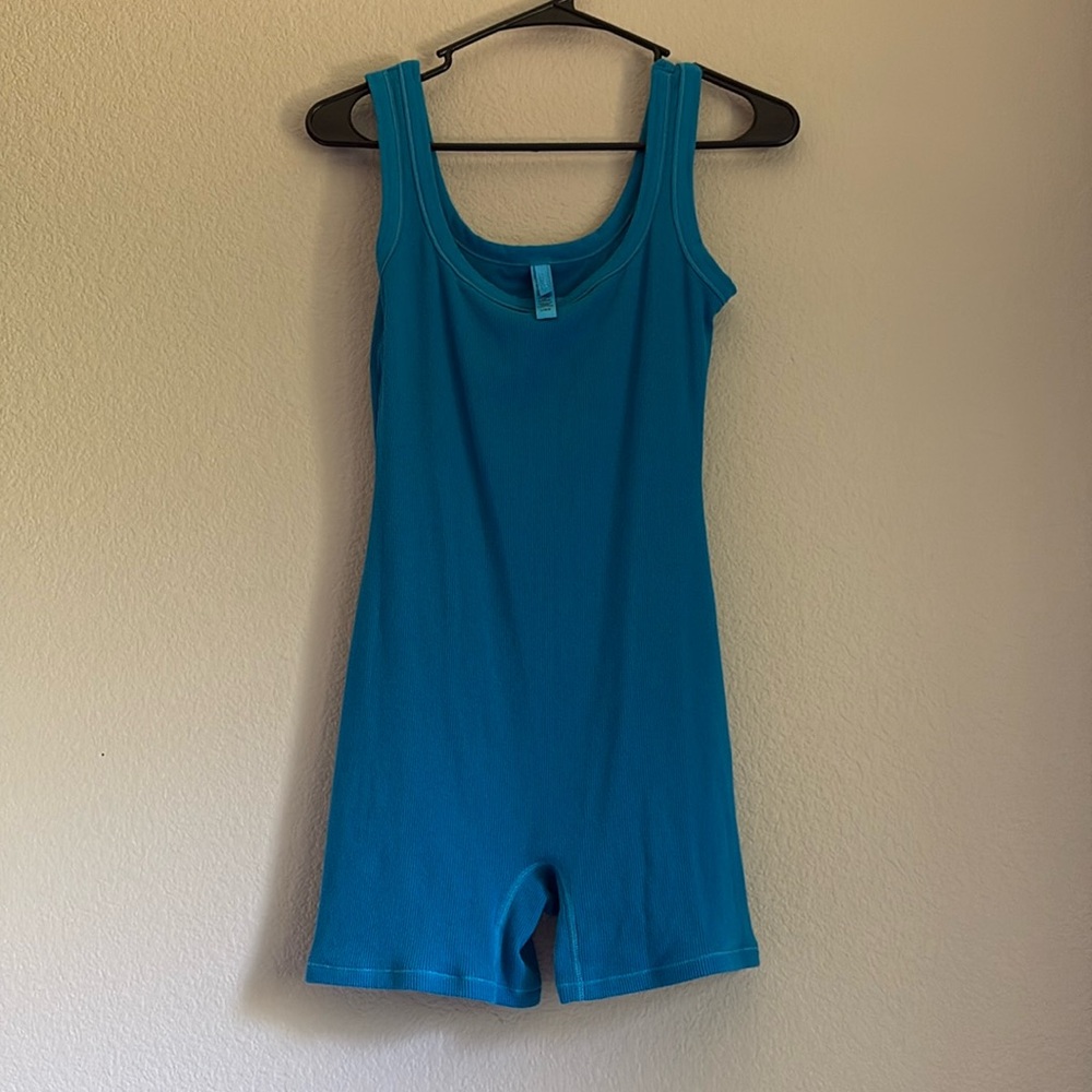 LIMITED EDITION MYKONOS Blue Skims Ribbed Romper